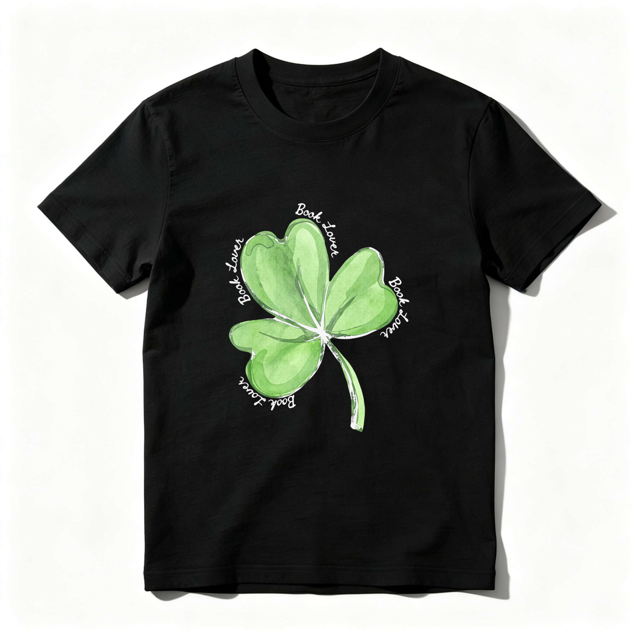 Wardrobecart Four Leaf Clover Watercolor Design tshirt