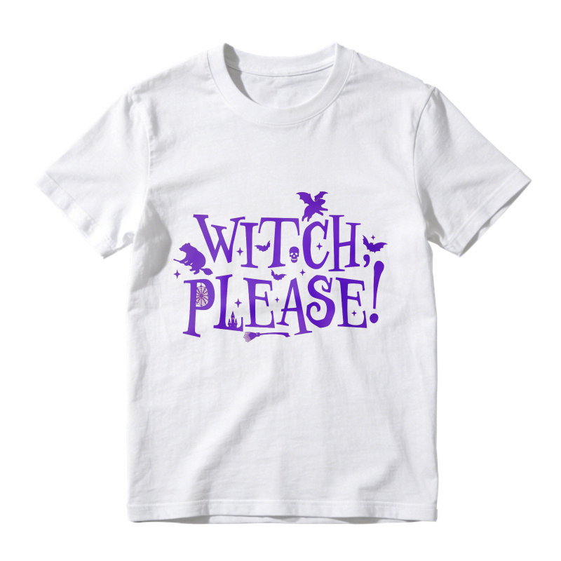 Witch Please Halloween Witch Bat Skull Graphic Unisex Classic T-shirt