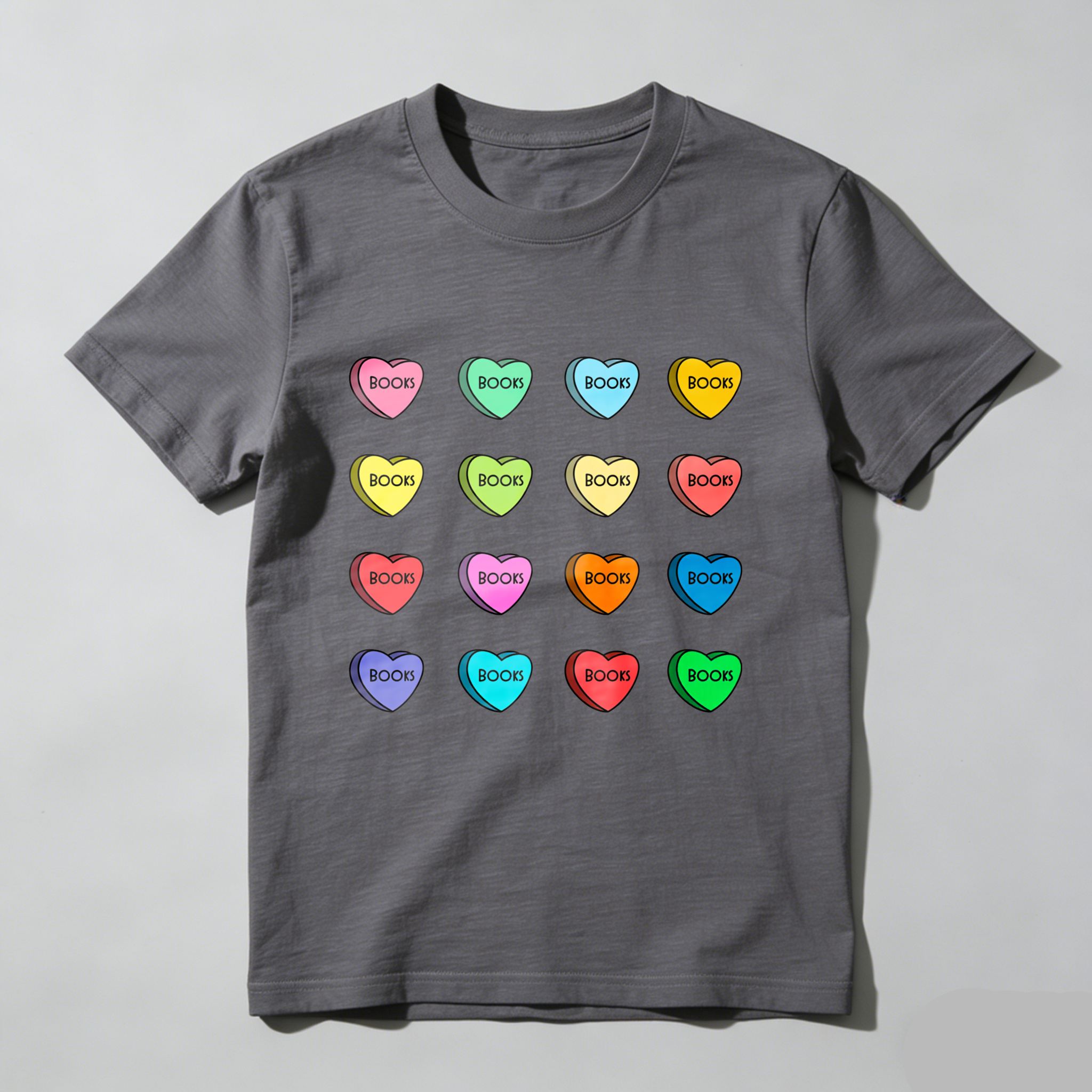 Wardrobecart Colorful Hearts With Boop Text Tshirt