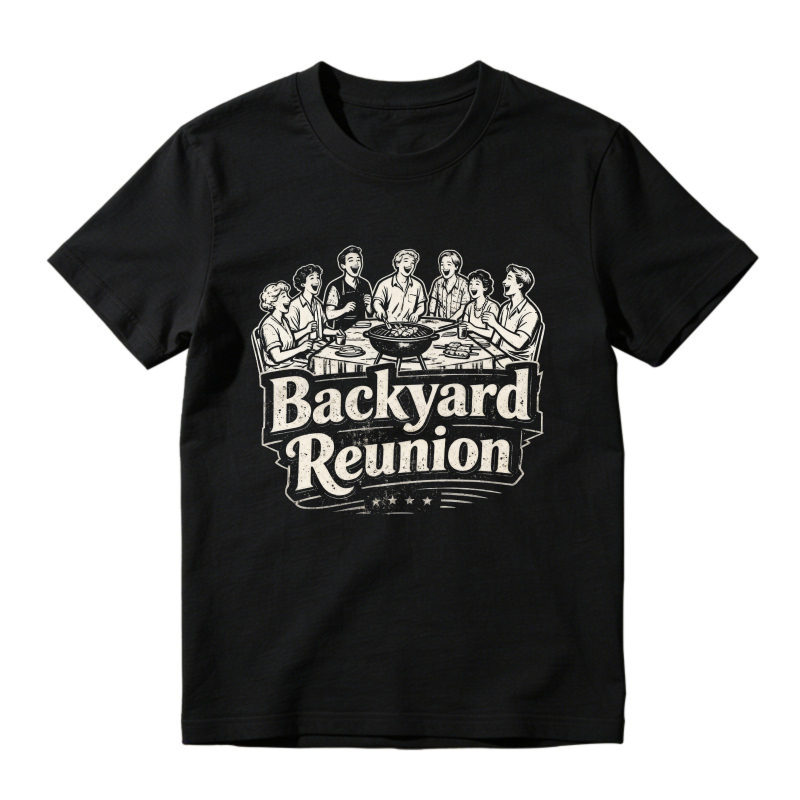 Backyard Reunion Vintage Group Gathering Illustration Unisex Classic T-shirt