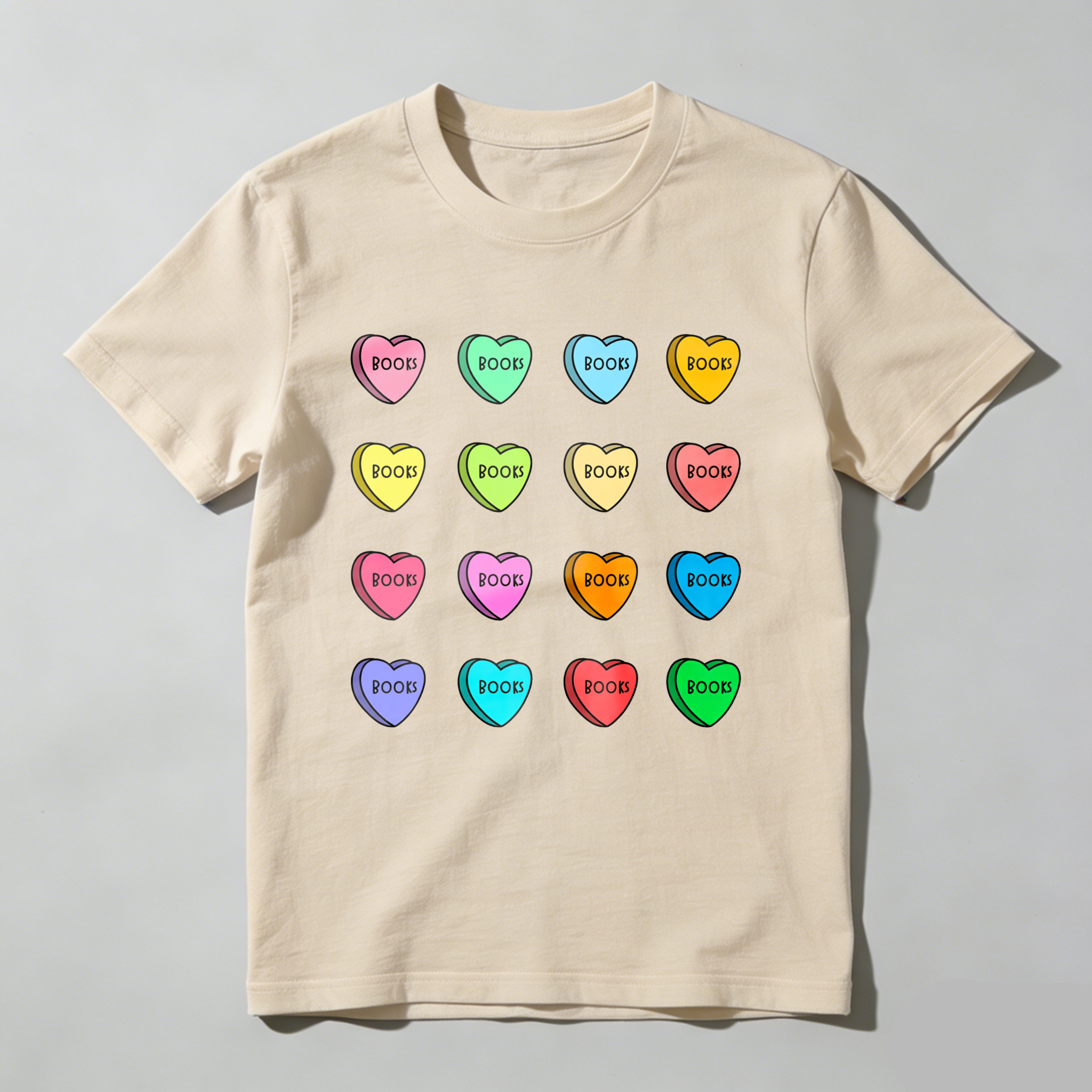 Wardrobecart Colorful Hearts With Word Boob Tshirt