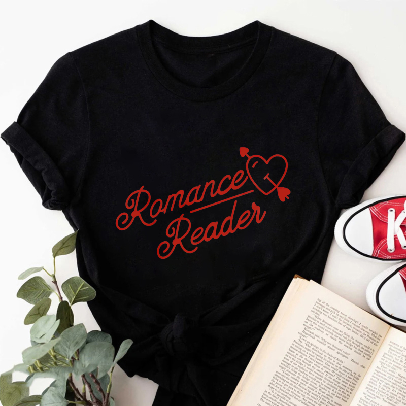 Wardrobecart Romance Reader Heart Arrow Design Tshirt