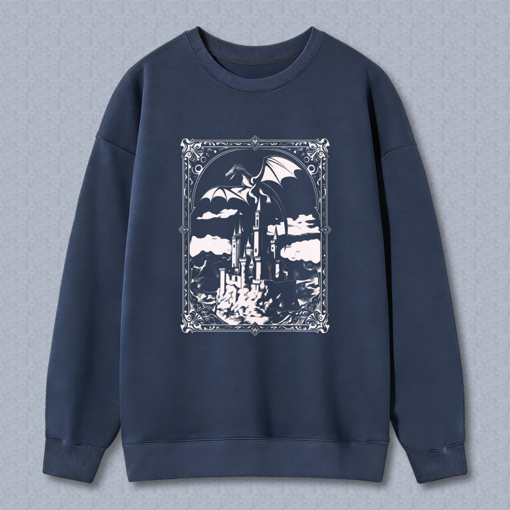 Wardrobecart Fantasy Castle With Bats And Clouds Unisex Classic Sweatshirt