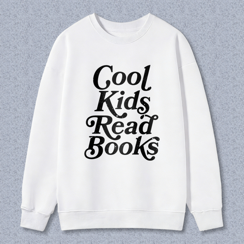 Wardrobecart Cool Kids Read Books Unisex Classic Sweatshirt