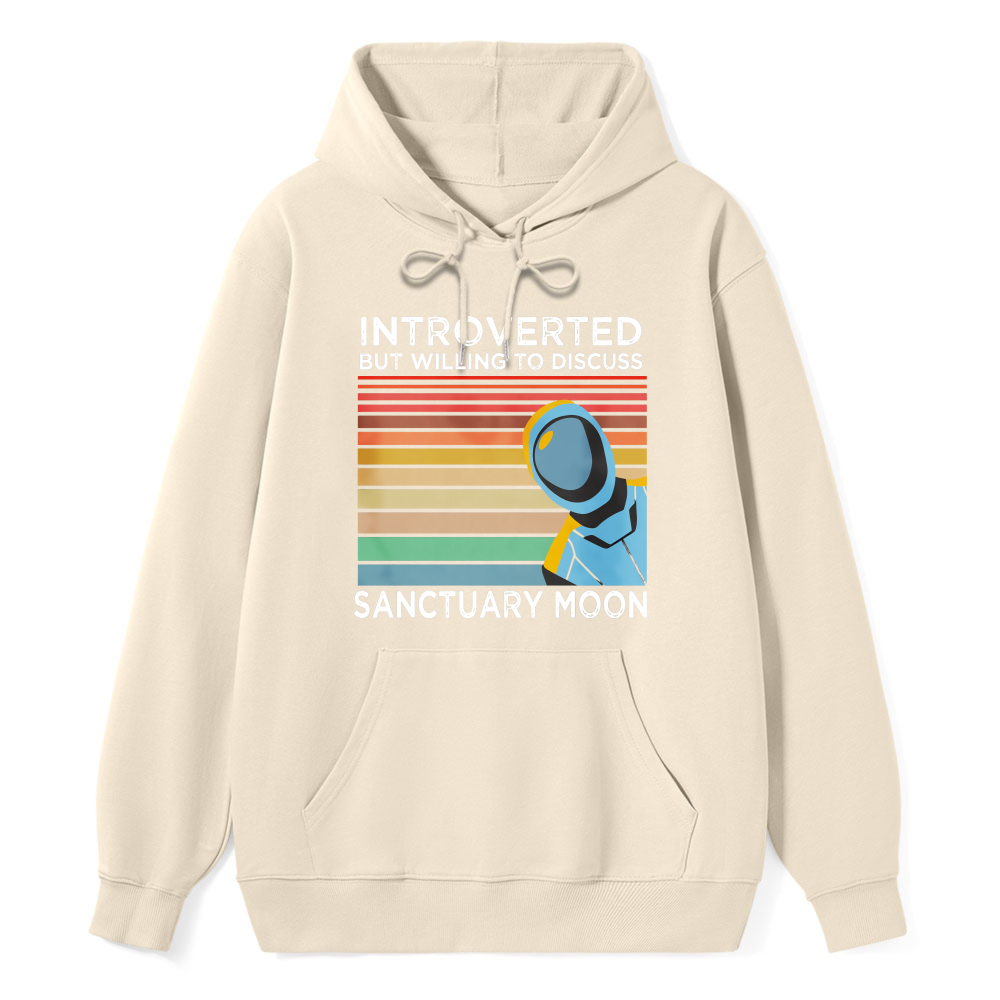 Wardrobecart Introverted But Willing To Discuss Sanctuary Moon Astronaut Retro Gradient Unisex Classic Hoodie
