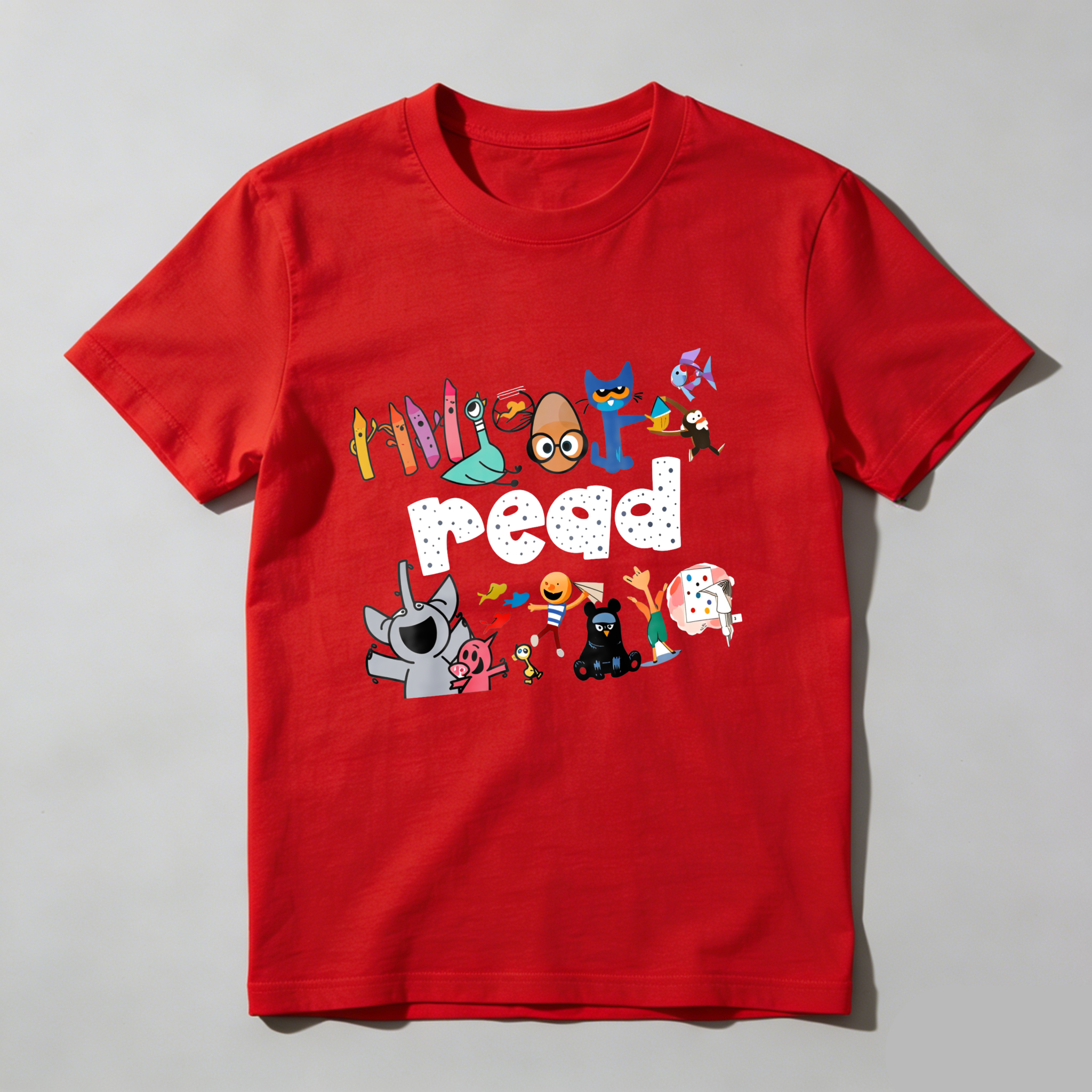 Wardrobecart Read With Colorful Characters And Fun Designs Tshirt