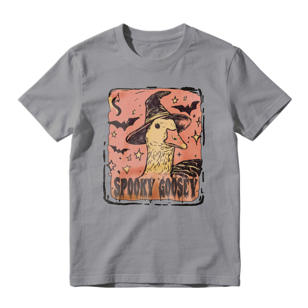 Spooky Goosey Witch Hat Duck Halloween Graphic, Unisex Classic T-shirt