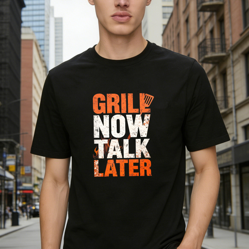 Grill Now Talk Later Barbecue Funny Quote Unisex Classic T-shirt