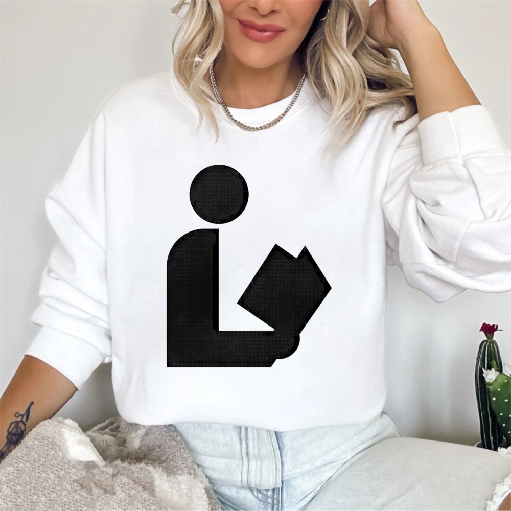 Wardrobecart Reading Person Icon Unisex Classic Sweatshirt
