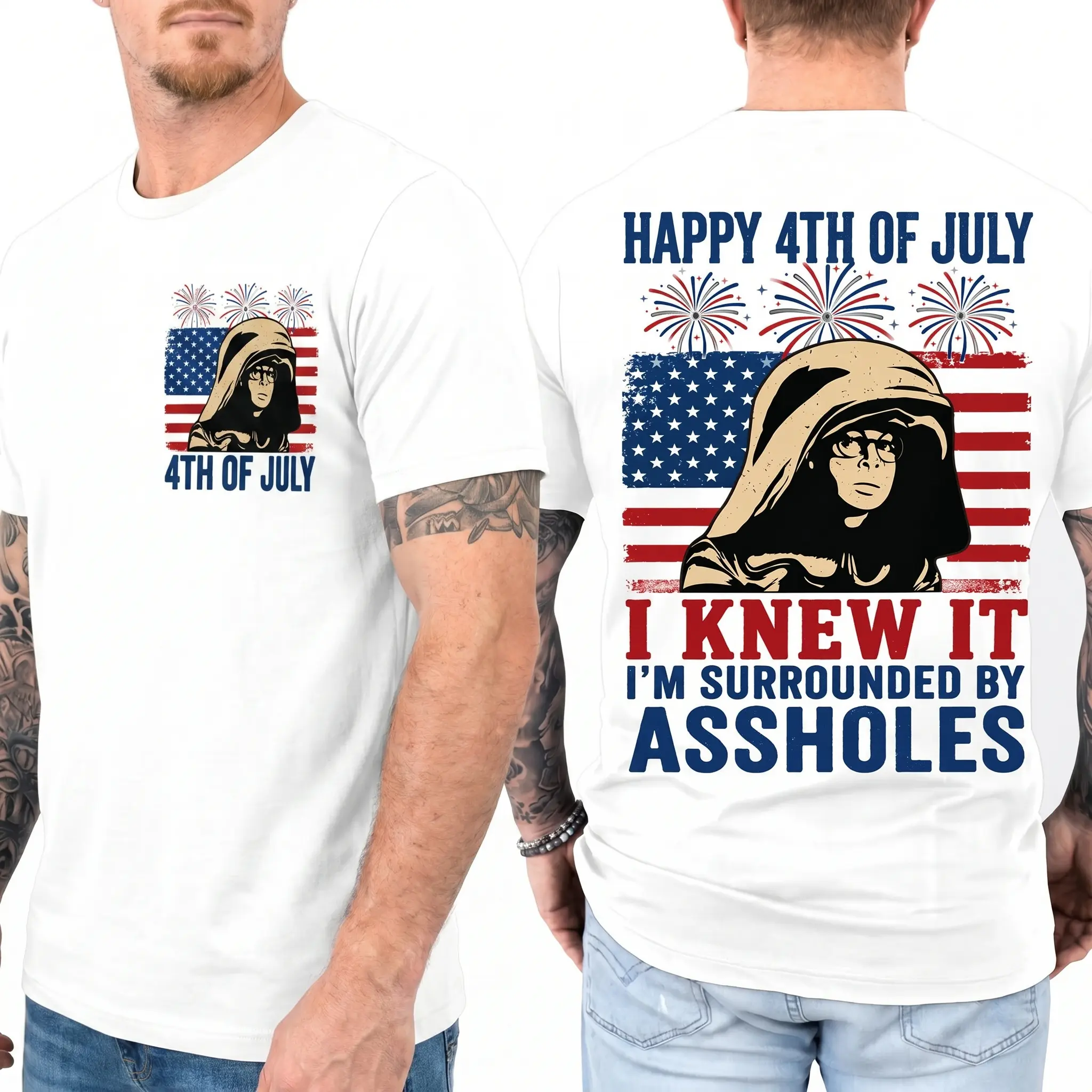 I Knew It I'm Surrounded 4th Of July T-Shirt