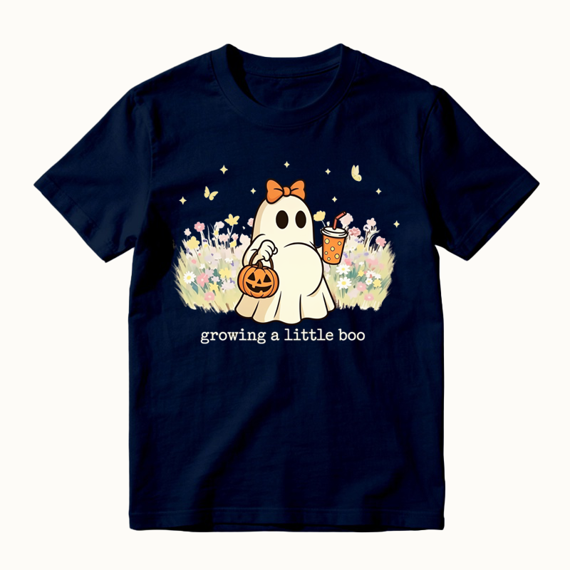 Growing A Little Boo Halloween Funny Pregnancy Shirt