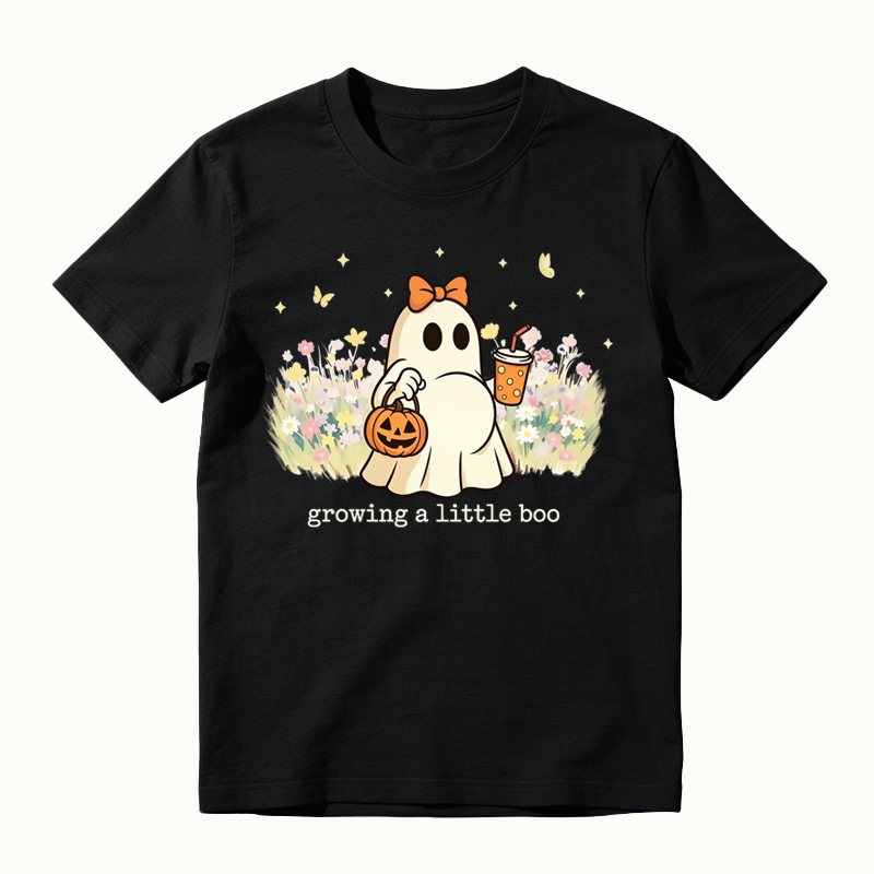Growing A Little Boo Halloween Funny Pregnancy Shirt