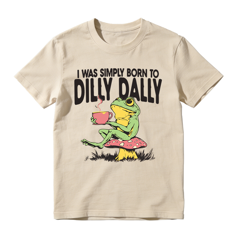 Born to Dilly Dally Vintage Funny Frog Graphic Tee