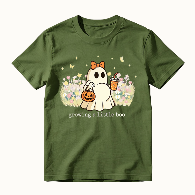 Growing A Little Boo Halloween Funny Pregnancy Shirt