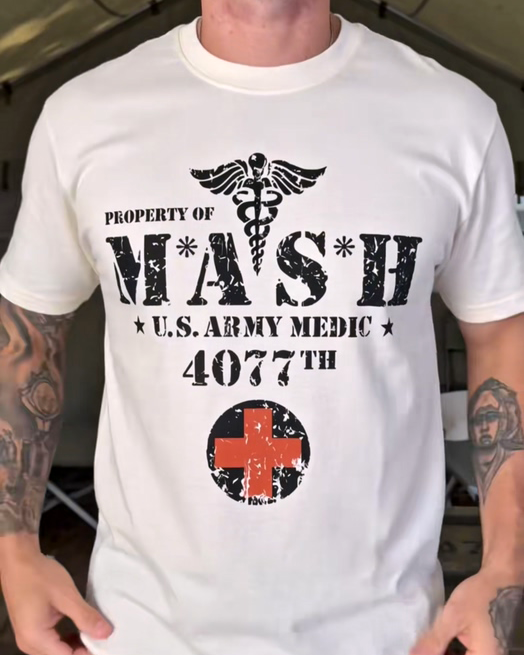 MASH Army Medic Graphic T-Shirt, 4077th Vintage Military Tee, Veteran Appreciation Gift