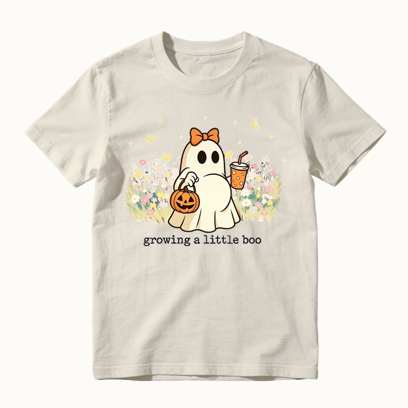 Growing A Little Boo Halloween Funny Pregnancy Shirt