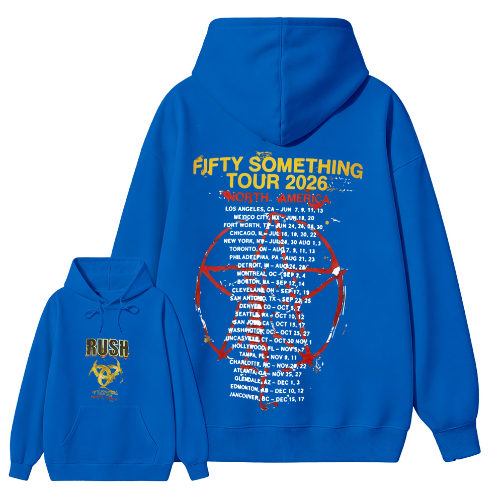 Rush Fifty Something Tour 2026 North America Official Concert Poster Unisex Classic Hoodie