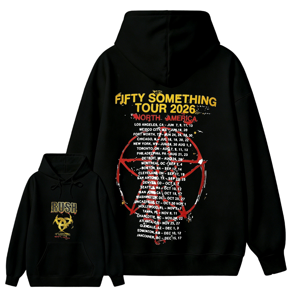 Rush Fifty Something Tour 2026 North America Official Concert Poster Unisex Classic Hoodie