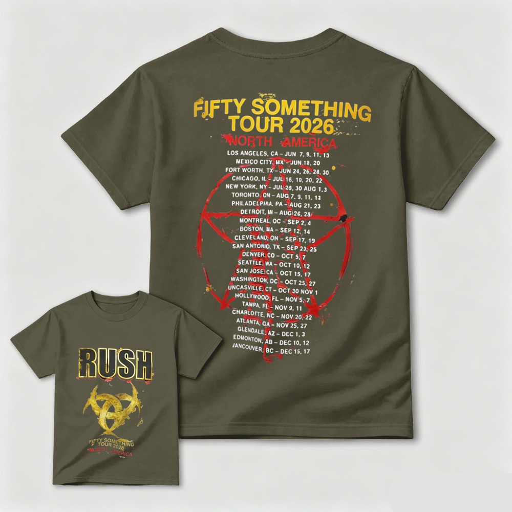 Rush Fifty Something Tour 2026 North America Official Concert Poster T-Shirt