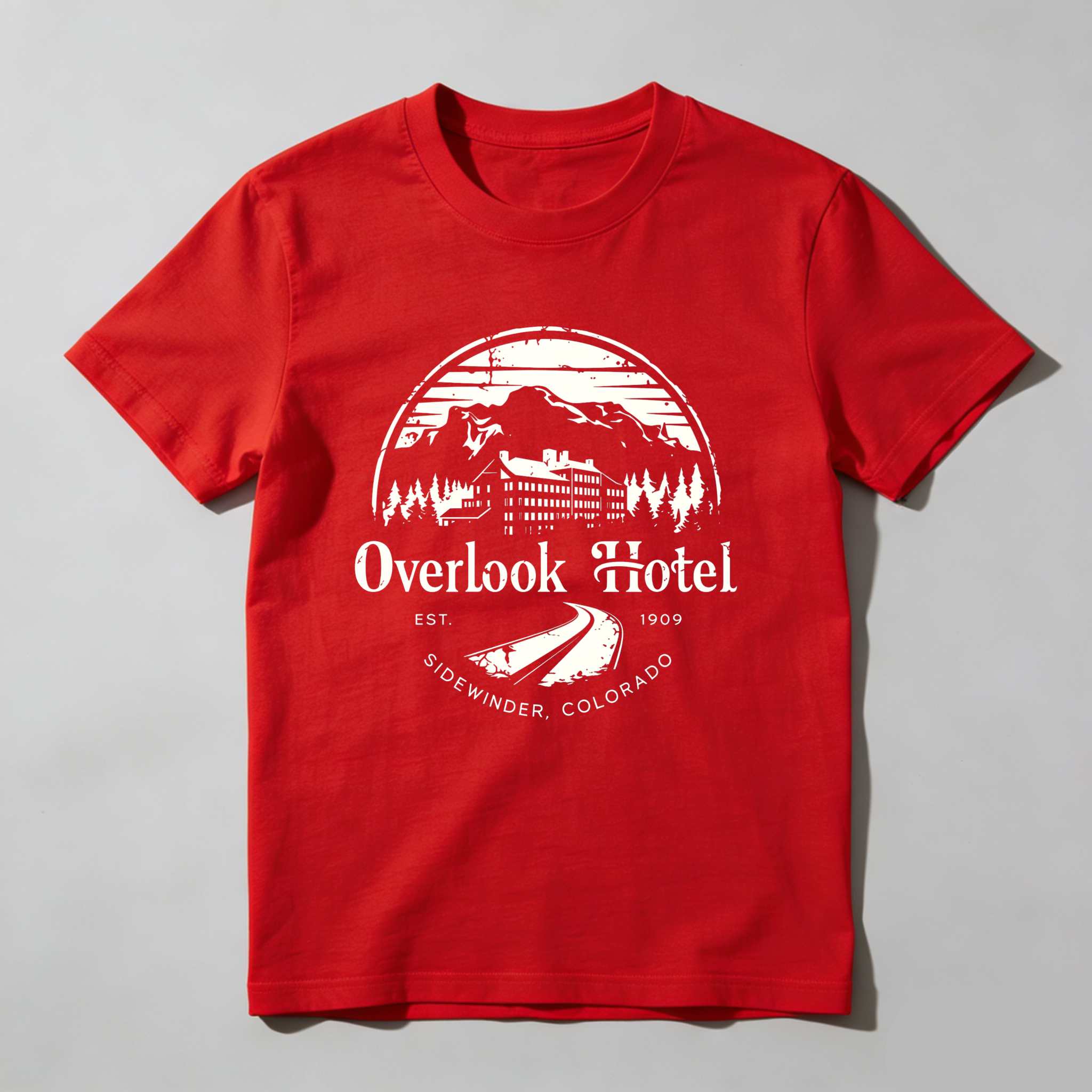 Wardrobecart Overlook Hotel Mountain Scene Design Tshirt