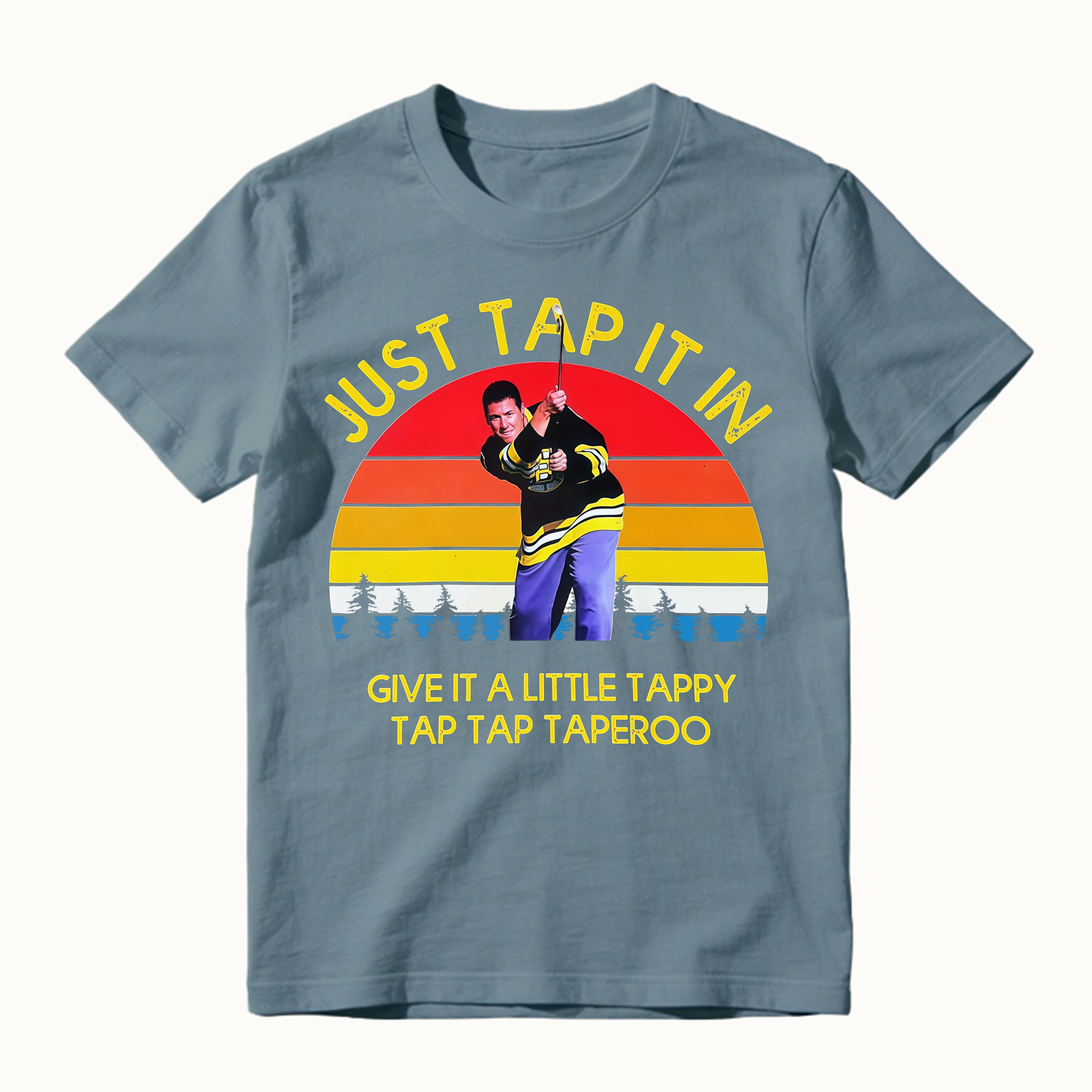 Just Tap It In Funny 90s Golf Movie Retro Sunset Graphic Tee