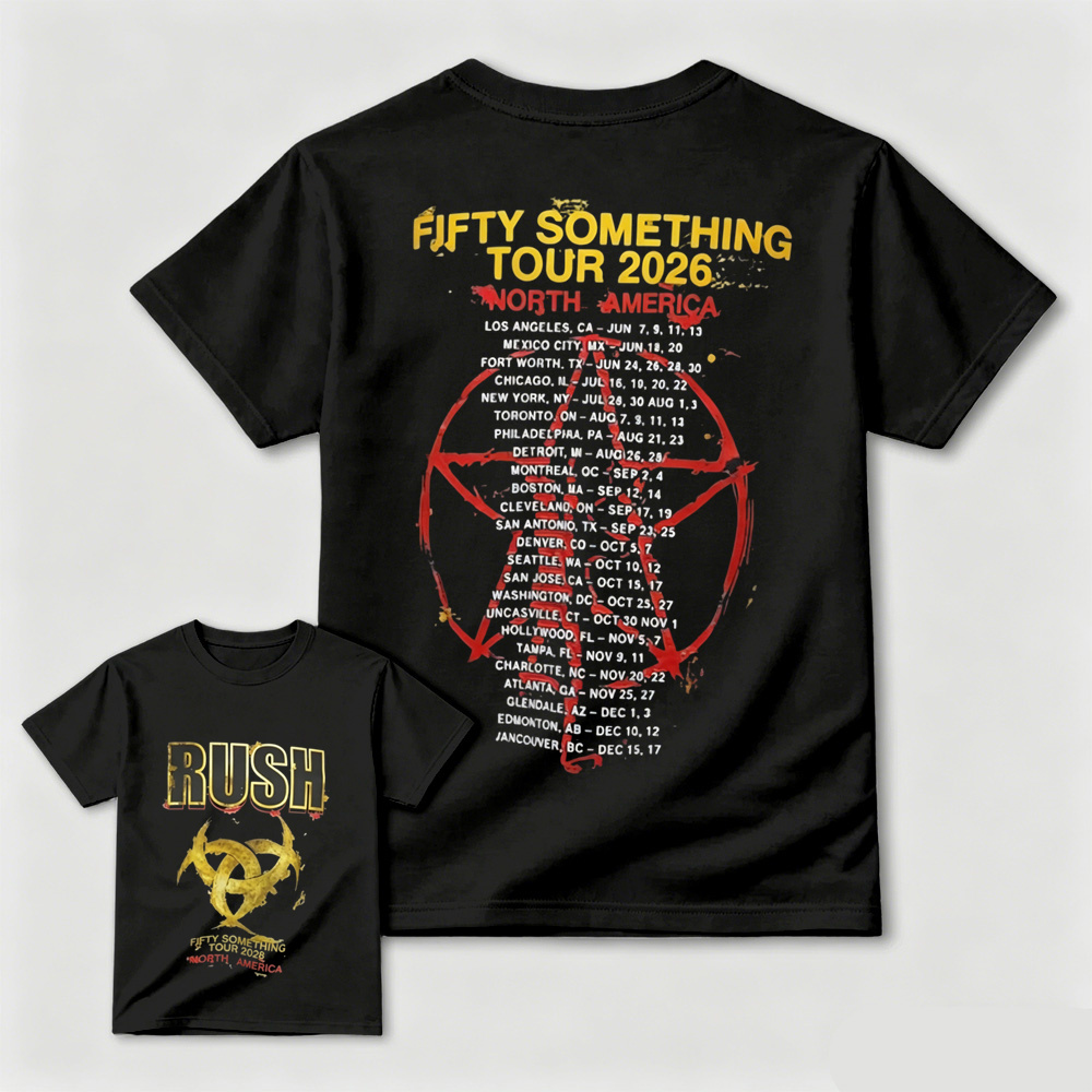 Rush Fifty Something Tour 2026 North America Official Concert Poster T-Shirt