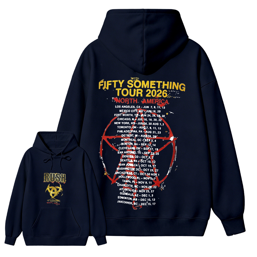 Rush Fifty Something Tour 2026 North America Official Concert Poster Unisex Classic Hoodie