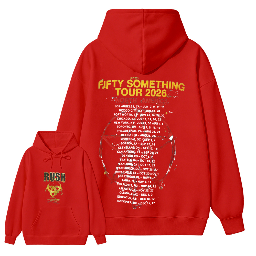 Rush Fifty Something Tour 2026 North America Official Concert Poster Unisex Classic Hoodie