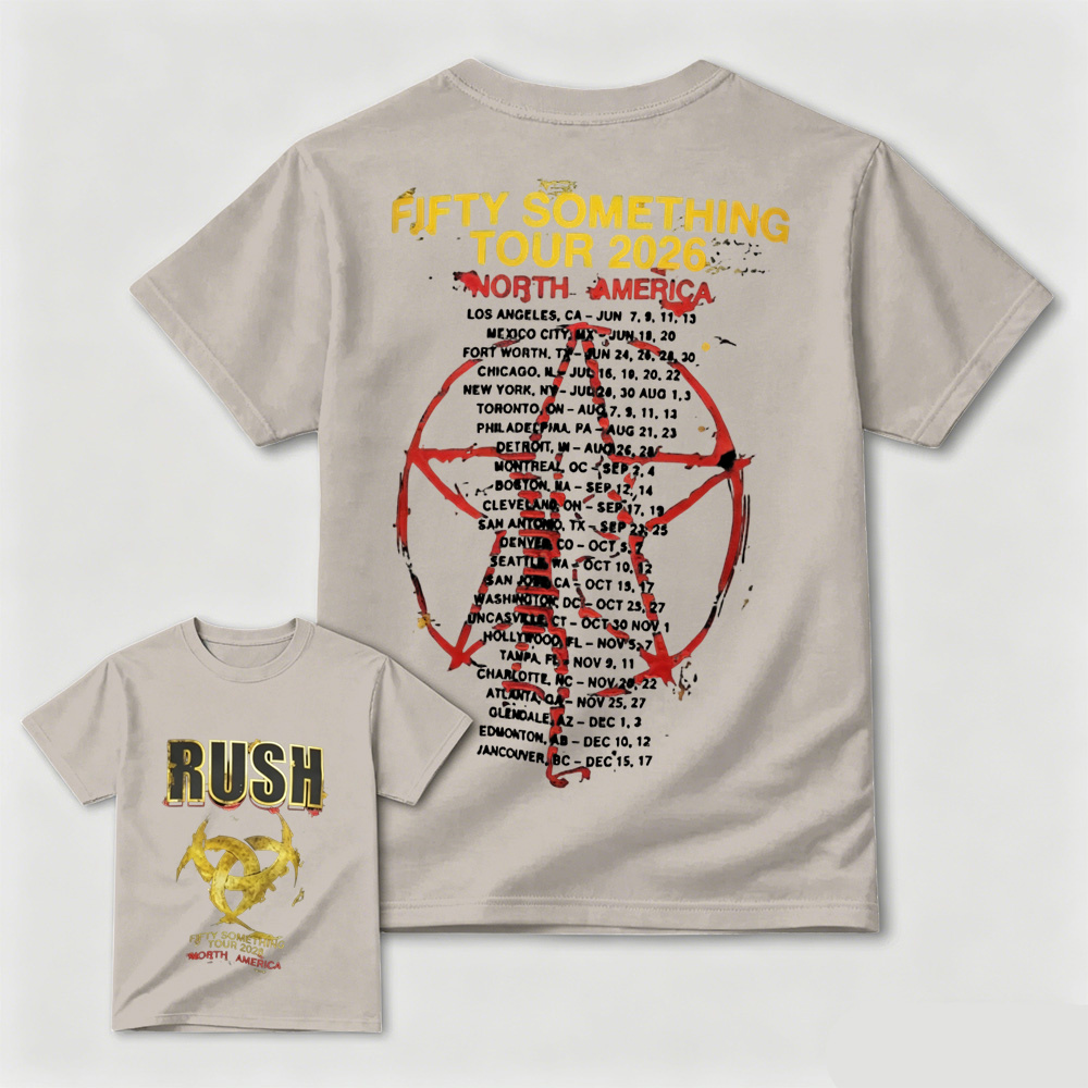 Rush Fifty Something Tour 2026 North America Official Concert Poster T-Shirt