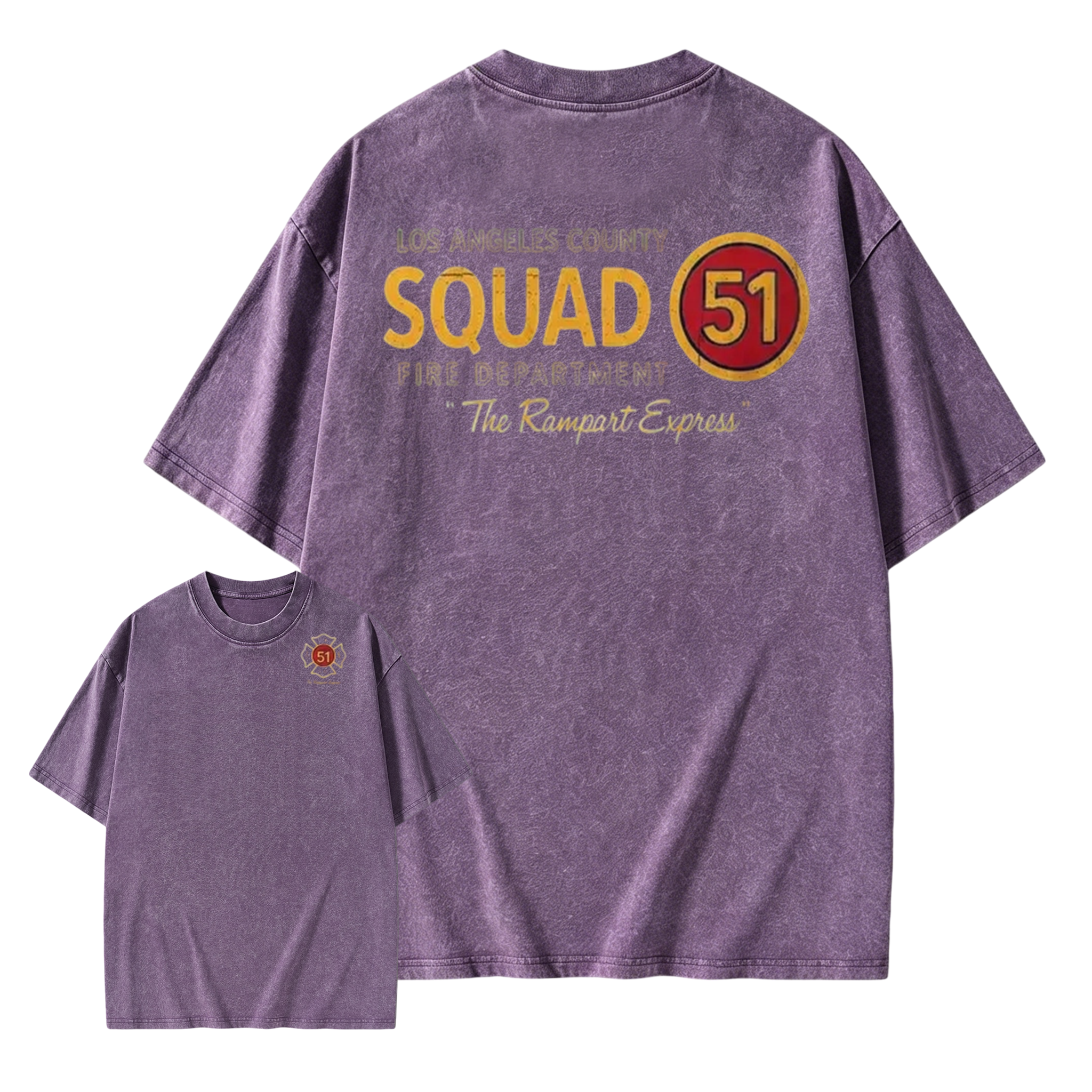 Los Angeles County Squad 51 Fire Department Washed T-Shirt