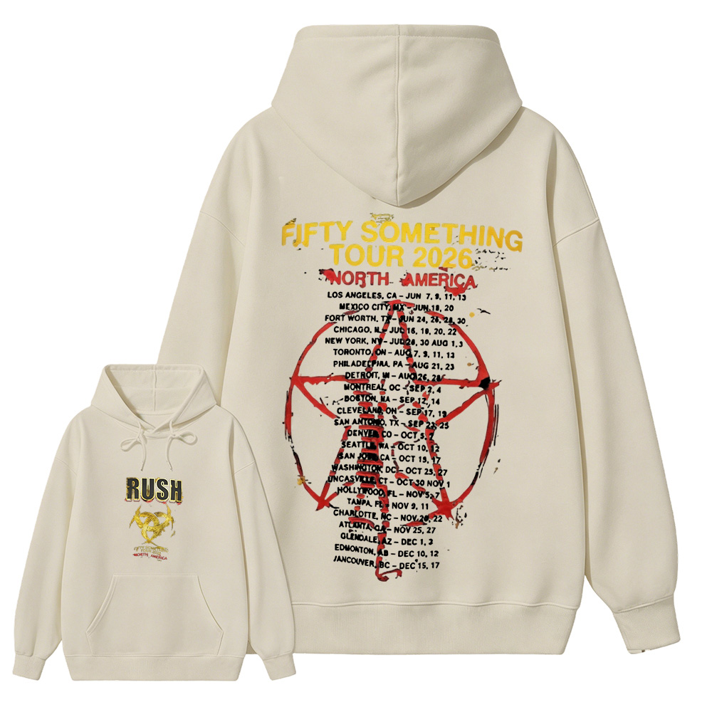 Rush Fifty Something Tour 2026 North America Official Concert Poster Unisex Classic Hoodie