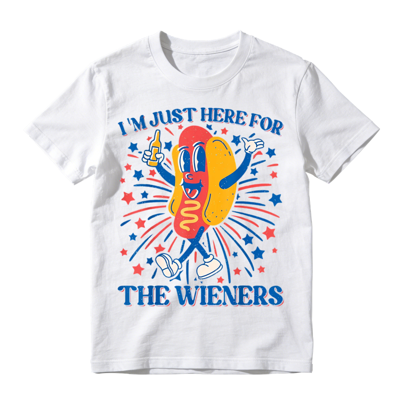 Hot Dog I'm Just Here for The Wieners 4th of July T-Shirt