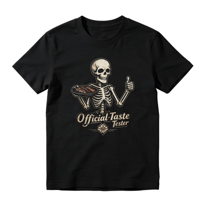 Skeleton Holding Food Plate Official Taste Tester Unisex Classic T-shirt