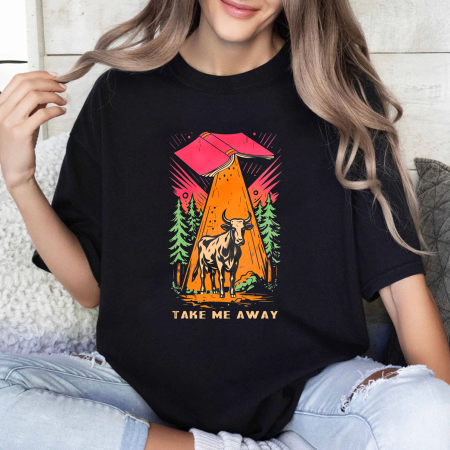 Wardrobecart Mountain Bull Forest Sunset Adventure Take Me Away Tshirt