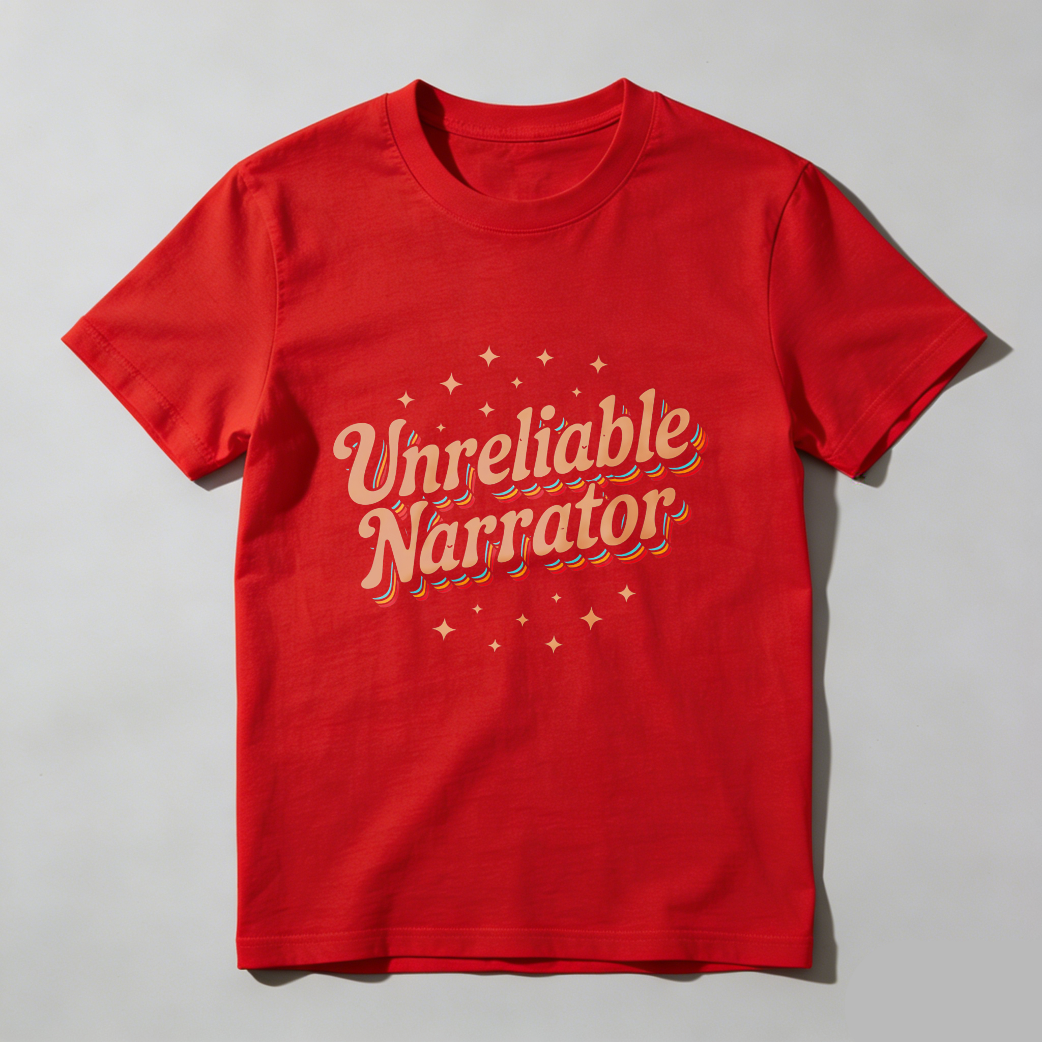 Wardrobecart Unreliable Narrator With Star Accents Tshirt