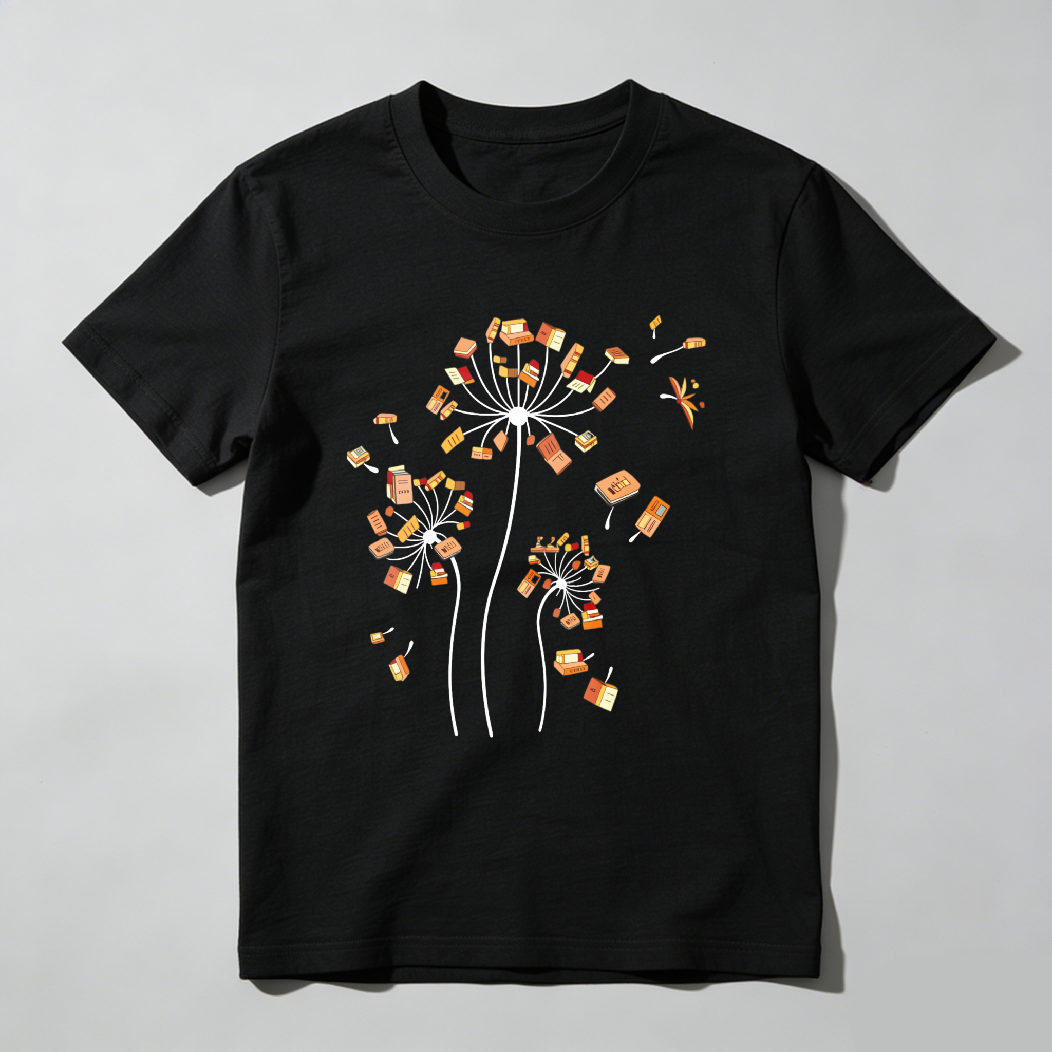 Wardrobecart Dandelion Seeds With Book And Sneaker Tshirt