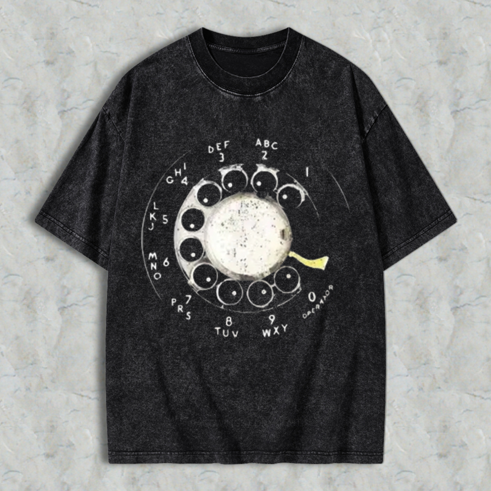 Vintage Rotary Dial Phone Pattern T-shirt