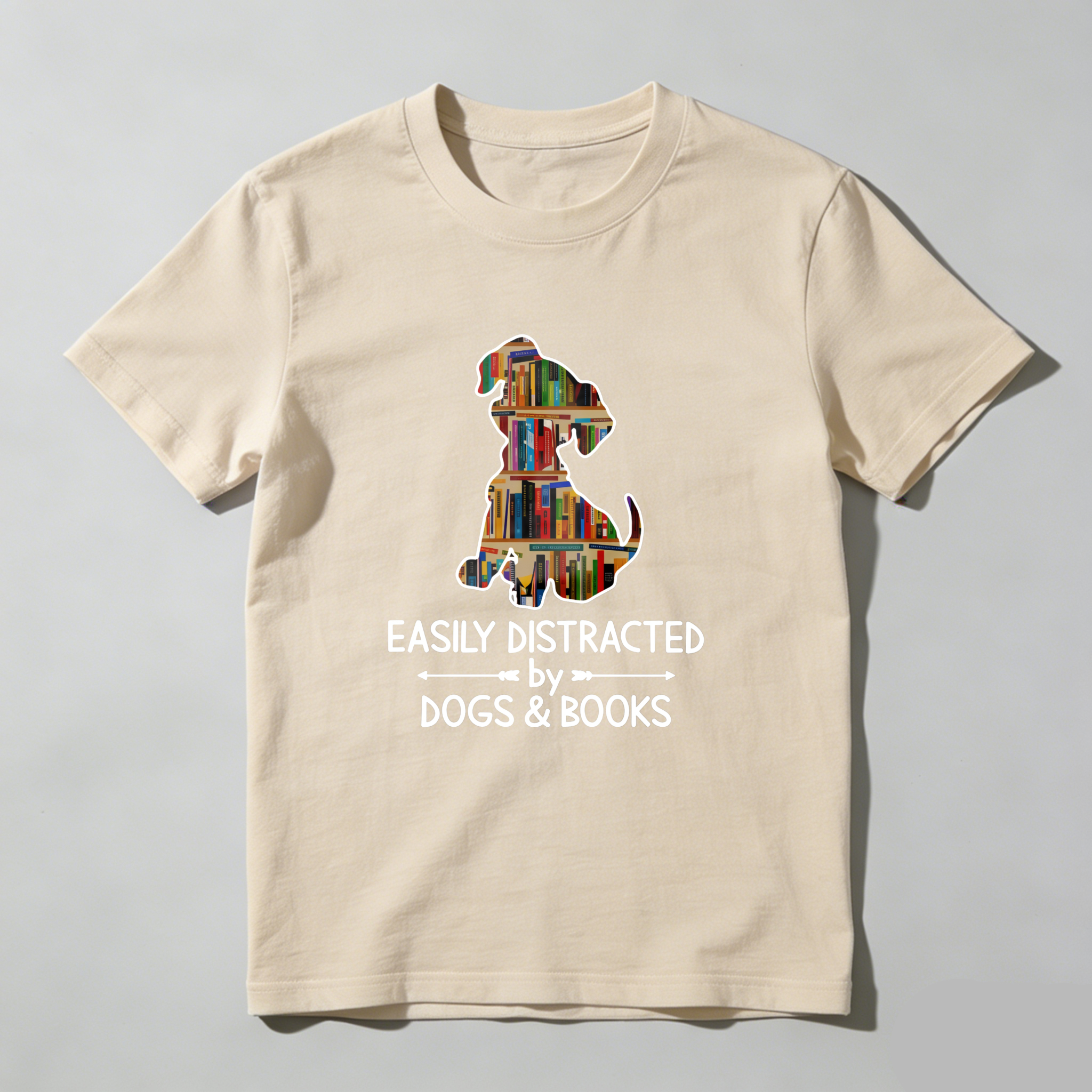 Wardrobecart Dog Made Of Books Easily Distracted By Dogs And Books Tshirt