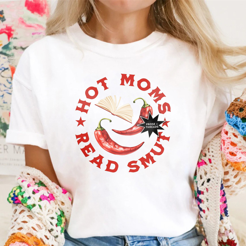 Wardrobecart Hot Moms Read Smut With Chili Peppers And Book Design Unisex Classic T-shirt