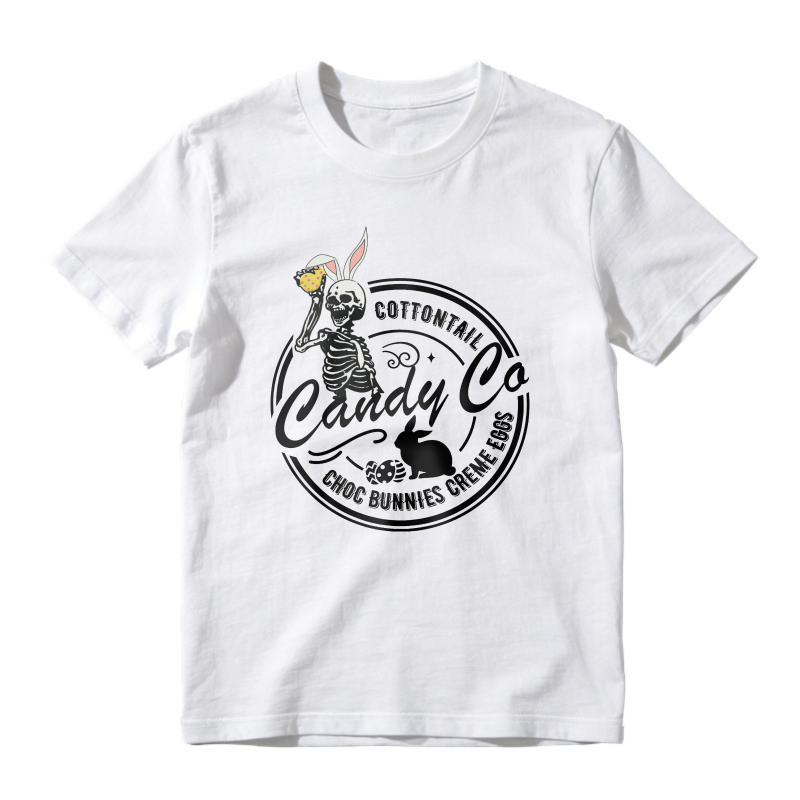 Skeleton Bunny Holding Carrot, Cottontail Candy Co Choc Bunnies Creme Eggs, Unisex Classic T-shirt