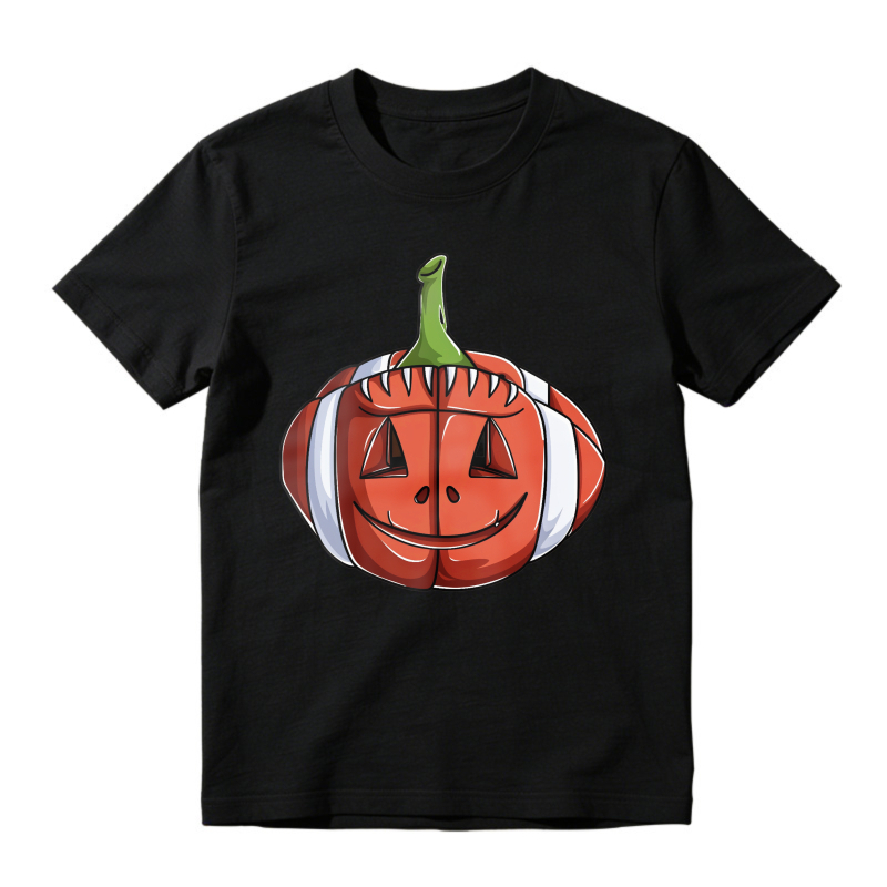 Cartoon Pumpkin With Green Stem And Striped Orange White Body Unisex Classic T-shirt
