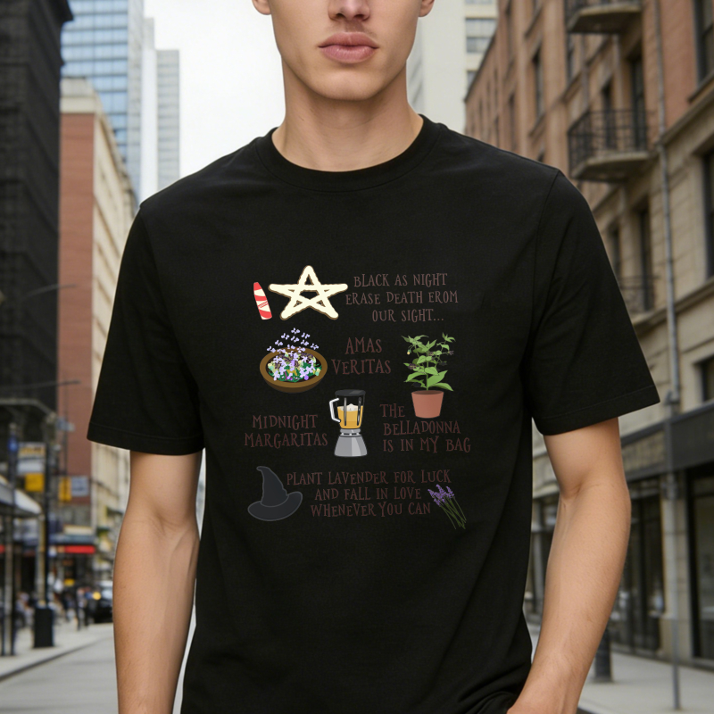 Witchy Aesthetic With Pentagram, Midnight Margaritas, Belladonna Plant And Lavender Quote, Unisex Classic T-shirt