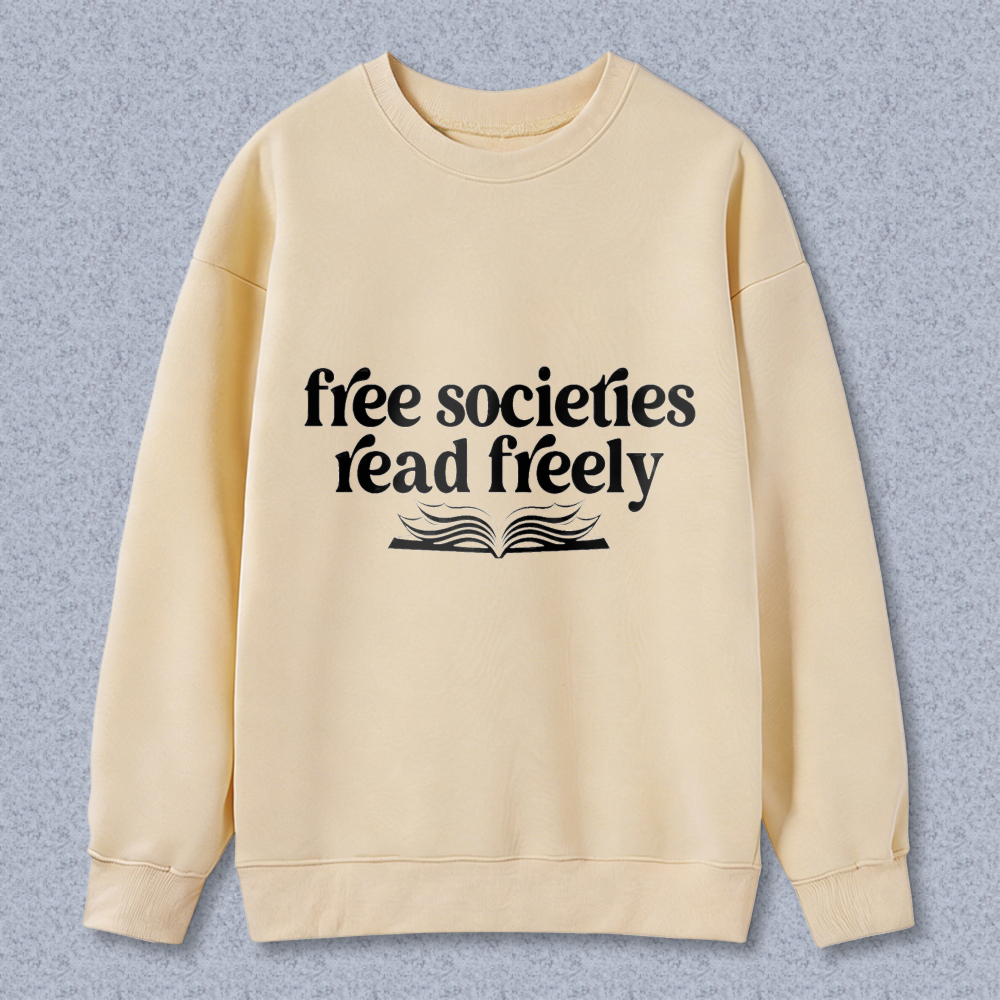 Wardrobecart Free Societies Read Freely Book Design Unisex Classic Sweatshirt