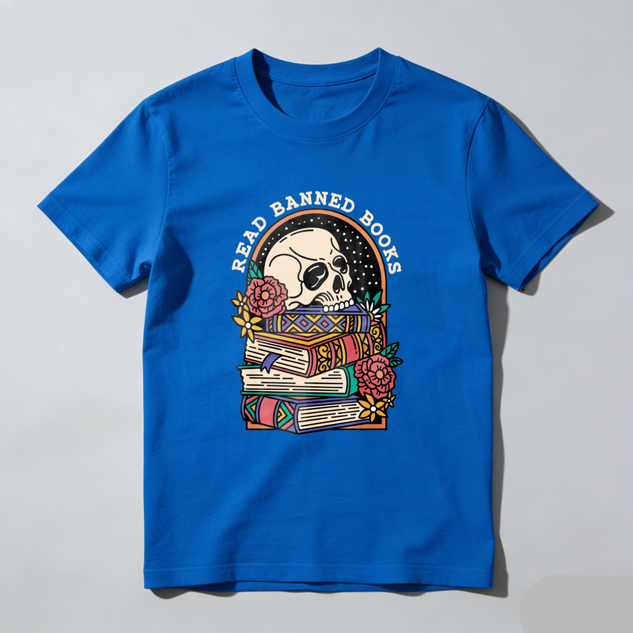 Wardrobecart Read Banned Books Skull And Books Tshirt