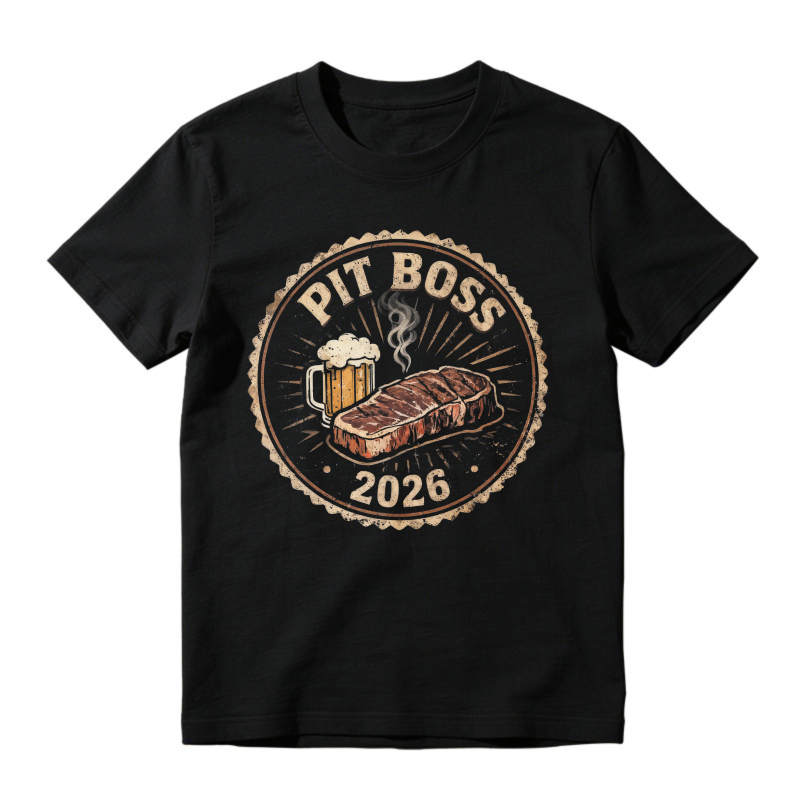 Pit Boss 2026 Grilled Steak And Beer Badge Unisex Classic T-shirt