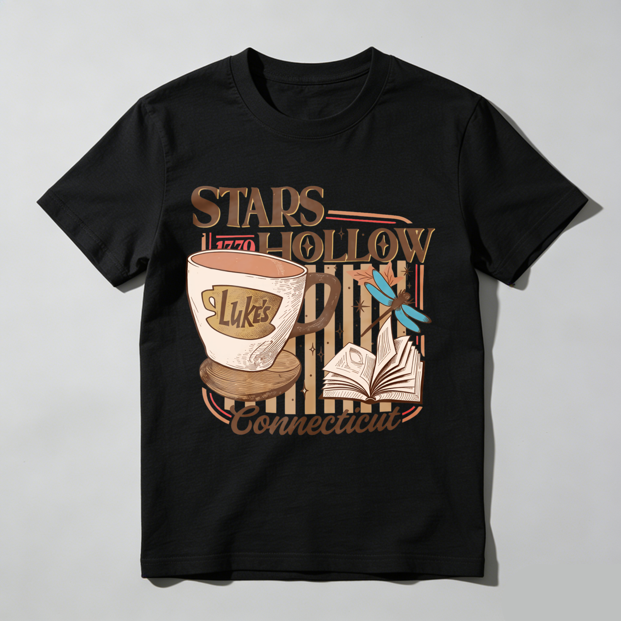 Wardrobecart Stars Hollow Luke's Diner Book Dragonfly Connecticut Tshirt
