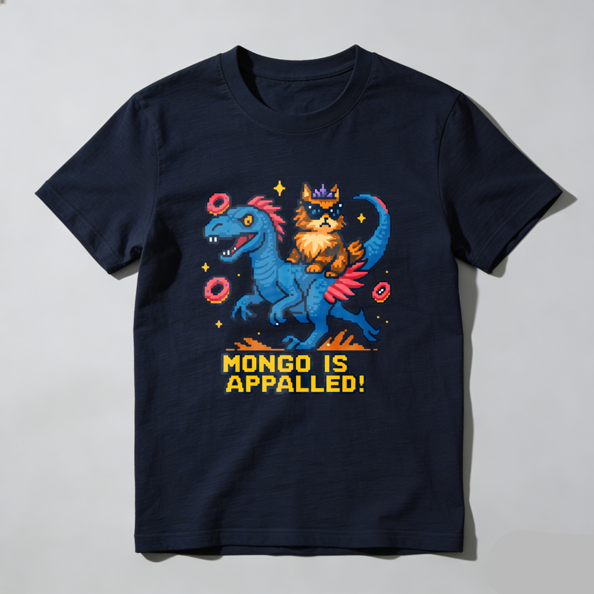 Wardrobecart Cat Riding Dragon With Donuts And Stars Tshirt