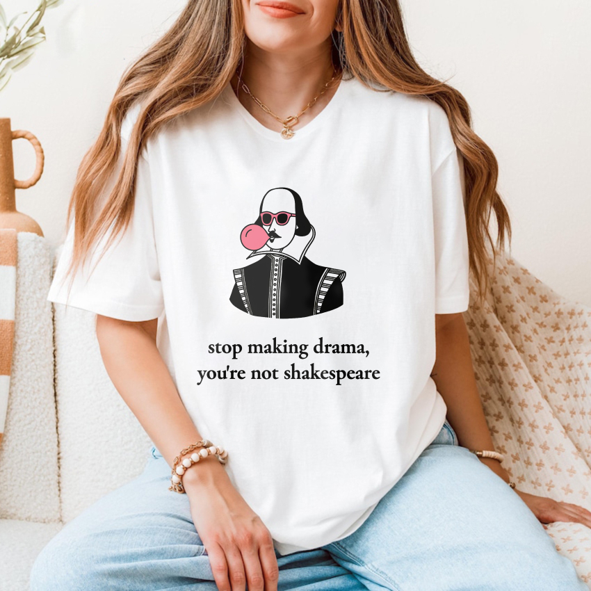 Wardrobecart Shakespeare With Pink Bubblegum And Sunglasses Tshirt