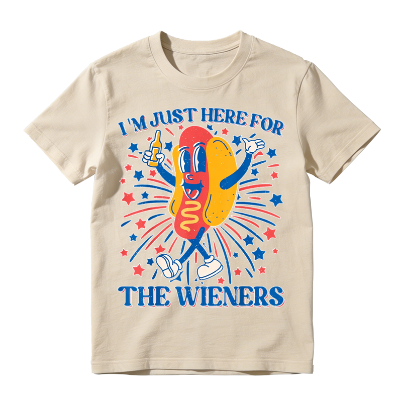 Hot Dog I'm Just Here for The Wieners 4th of July T-Shirt