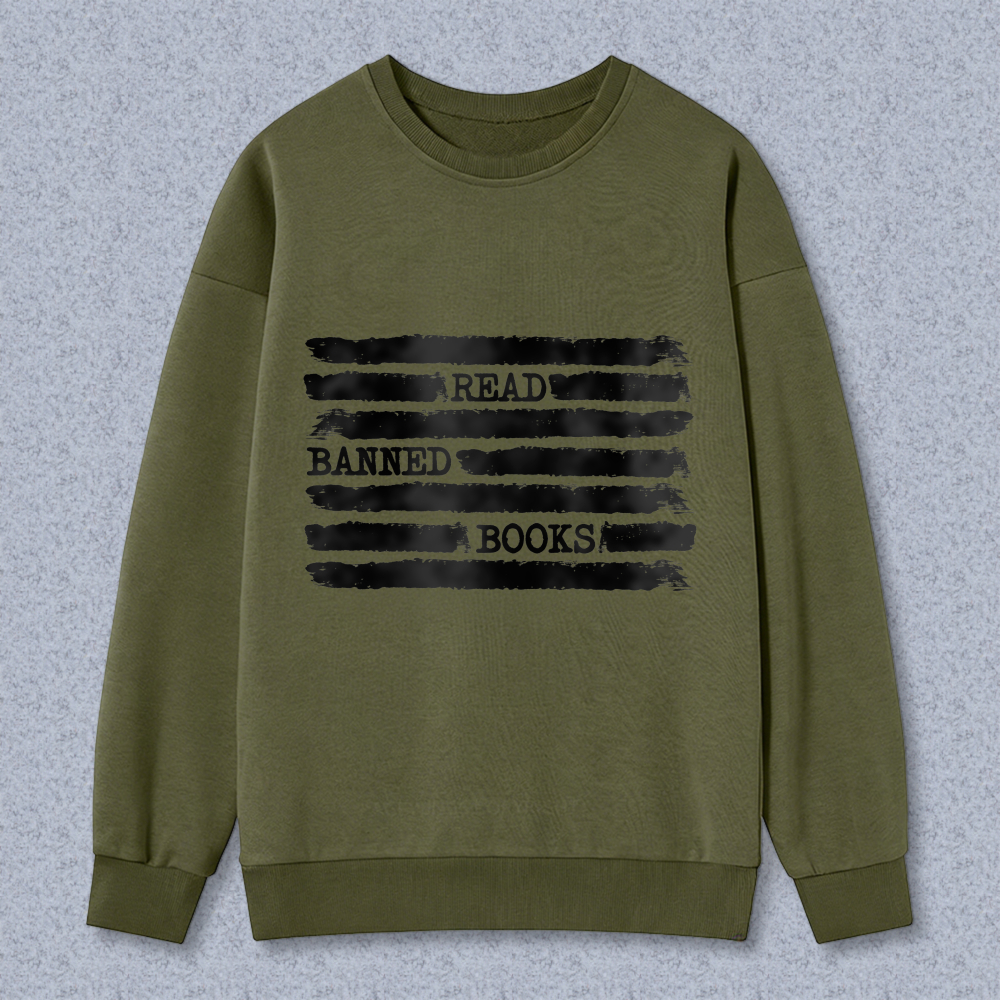 Wardrobecart Read Banned Books Pattern Unisex Classic Sweatshirt